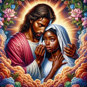 Ensure that the image distinctly represents both Jesus Christ an...