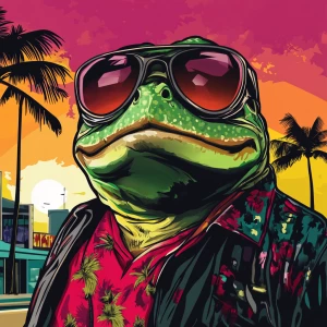 MEME PEPE in GTA art style — — in the style of a Grand Theft Au...