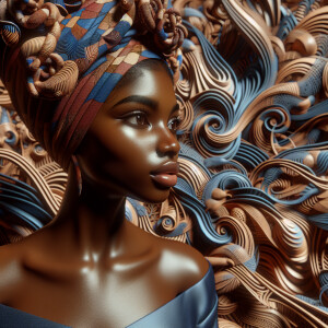 Picture a 3-D illustration of abstract art there are browns and...