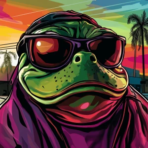 MEME PEPE in GTA art style — — in the style of a Grand Theft Au...