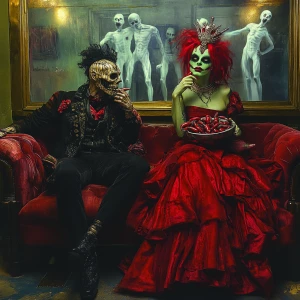 beetlejuice inspired image of the neitherworld waiting room. Pos...