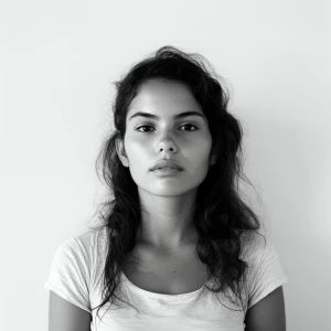 Generate an image of a 23-year-old Cuban woman with a full figur...