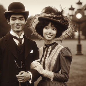 Sepia tone 1912young couple