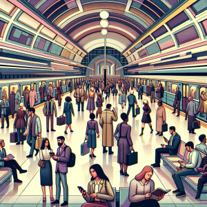 Много людей в российском метро