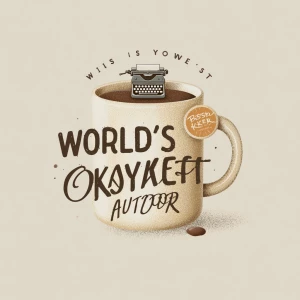 Minimalist vintage-style mug illustration, bold serif text readi...