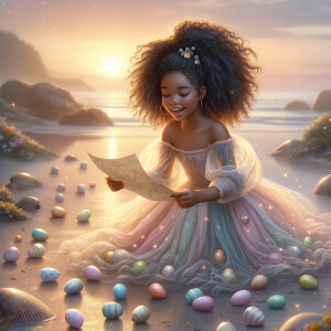 Envision a digital illustration depicting a joyful African Ameri...