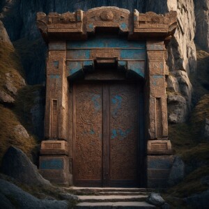 Massive, richly decorated doorways adorned with intricate carvin...