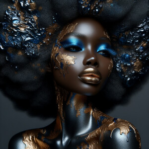 A digital illustration of an African-American woman with a large...