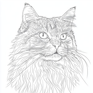 Generate a coloring book-style image in hyper realistic style fe...