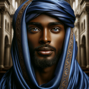 A hyper-realistic image of an African-American Jesus Christ, ser...