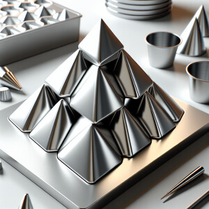 Diseña un molde para conos con la forma de pirámide.