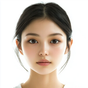 Create an image of a 21-year-old cute Japanese woman with baby f...