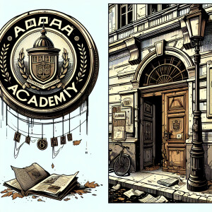 Create a drawing or comic book style image showing the entrance...