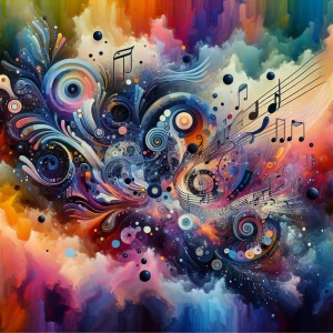 A digital artwork visualizing the experience of synesthesia, whe...