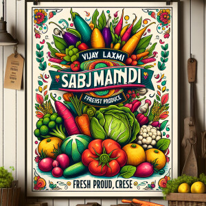 make a poster of vijay laxmi sabji mandi vegetable shop