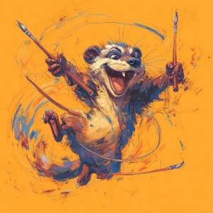 Craft an imaginative image of anthropomorphic mongoose character...