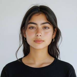 Create an image of a 19-year-old Mexican woman from Nevada with...