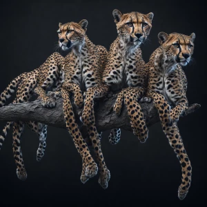 Cheetah laying on a branch
