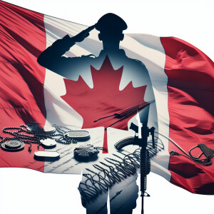 Design a double exposure image to honor Veterans Day, merging th...