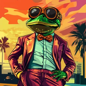 MEME PEPE in GTA art style — Pepe with a good stance on golds —...
