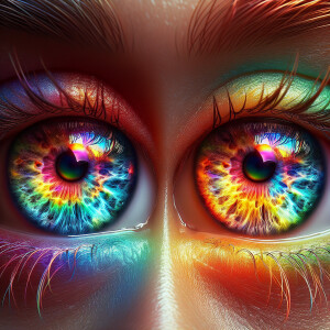 Rainbow colored eyes