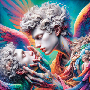 Full Portrait photography in the style of detailed hyper realism...