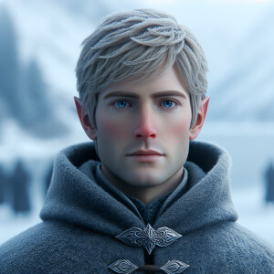 Caranthir Ar-Feiniel from The Witcher series stands in the cold...