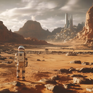 Life on The planet Mars unreal render hyperrealistic 4k
