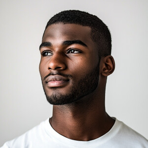 Create an image of a 23-year-old African American man from Calif...