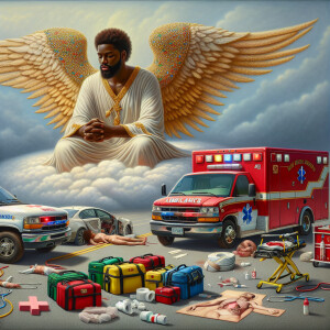 Create a realistic 3D oil painting depicting a scene of emergenc...