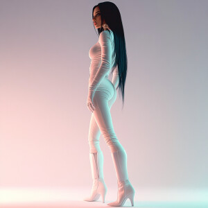 A 25-year-old tall fit Indian woman featuring black hair and gre...