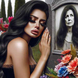 A beautiful light-skinned African-American woman with long wavy...