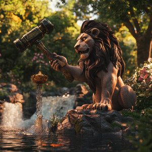 "A detailed 3D scene featuring a powerful figure named 'Venom' c...