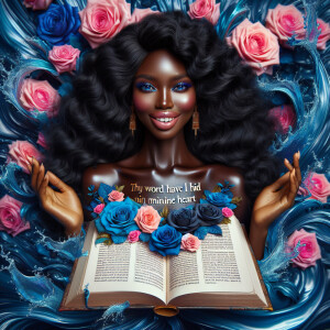 Create an image of an ultra-light-skinned African-American woman...