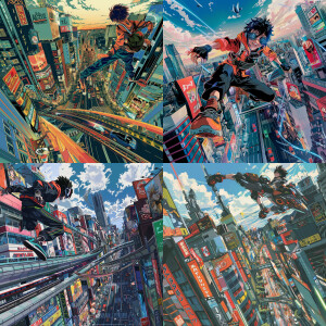 Create Air Gear anime poster, setting in Tokyo Japan