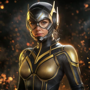 Hope Van Dyne, the Wasp, wields the powers of the Pym Particle t...