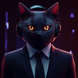 Generate a GTA-style character featuring an anthropomorphic cat...