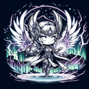 /imagine prompt: [   Valkyrie of Psychokinesis, Aurora Borealis...
