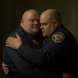 Lifesize digital photography portrait of a best buddies married...