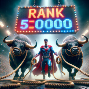 Digitally created, dramatic action scene featuring a superhero i...