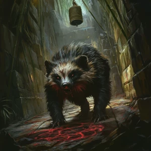 Within an ancient, decrepit temple shrouded by bamboo, a demon b...