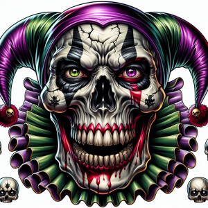 a high-resolution image of an evil clown skull for your tattoo d...