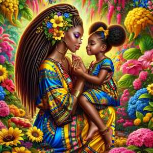 A tender depiction of a Bohemian mother with her child, both sty...