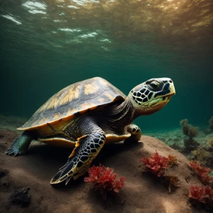 Future generation turtles robo with red lights and cricket bat