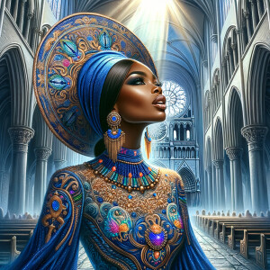 Create an airbrush oil painting of an African American woman wit...