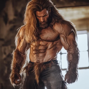 Lycan hairymuscles showing off full body view