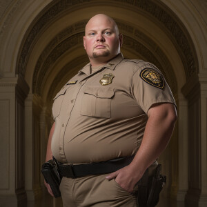 Lifesize digital photography portrait of a fully uniformed middl...