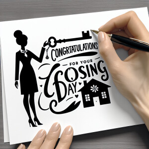 white card that a realtor will give a client that has creative,...