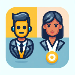 create image for chatbot avatar with flat icon style without any...