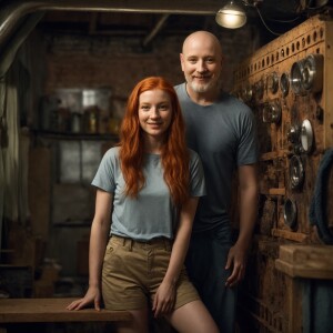 Photorealistic image. Beautiful ginger haired, pale skinned fema...